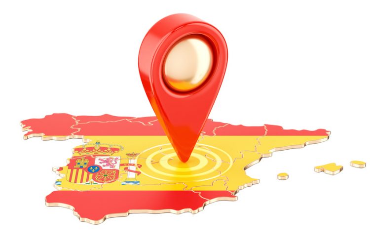 Map Pointer for Spain  750x500 - Removals to Spain